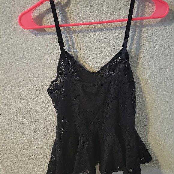 Blackmilk Black Frill Lace Cami - Picture 4 of 5
